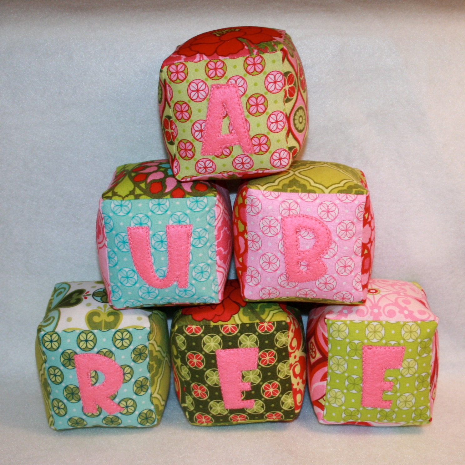 Personalized Cloth Blocks - Handmade for Boy or Girl Baby - CUSTOM order for ANYONE - Makes a great new baby shower gift