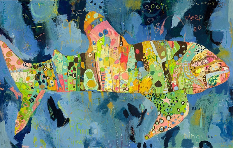 Camouflage Whale Shark Canvas Print by Jennifer Mercede 24X30