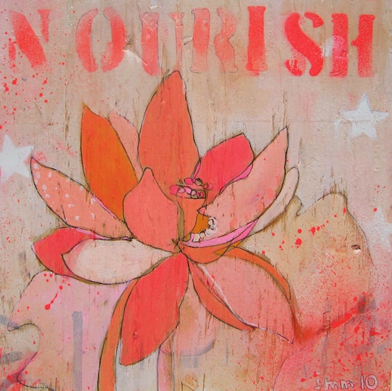 Lotus Nourish Canvas Print by Jennifer Mercede 24X24