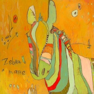 Zebra Mare Canvas Print by Jennifer Mercede 14X14