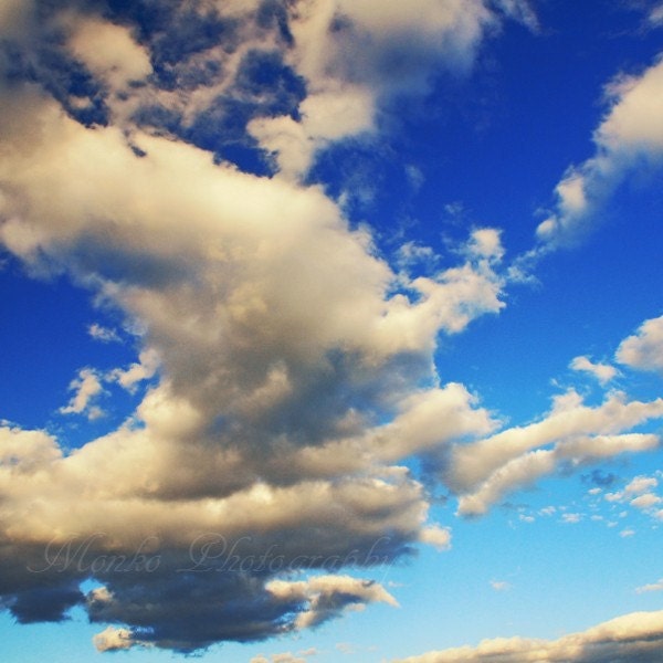 50% OFF SALE- Sky Photograph, Landscape, Clouds and Blue Sky Photography, Nature Photography - 5x5 inch Print -Scenes in the Clouds