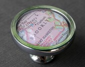Brooklyn - Drawer Pull Cabinet Knob Handle - Vintage Map