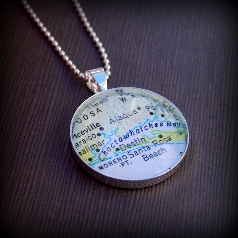 Destin Florida Map Necklace