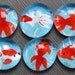 Koi - Glass Pebble Magnets - Set of 6
