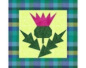 Thistle paper pieced quilt block pattern INSTANT DOWNLOAD PDF