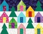 Cozy Cabins paper pieced quilt block pattern INSTANT DOWNLOAD PDF