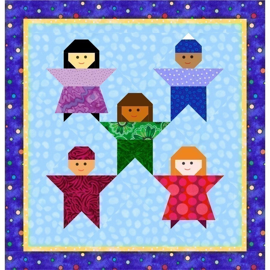 Little Peeps paper piecing quilt block pattern INSTANT DOWNLOAD PDF