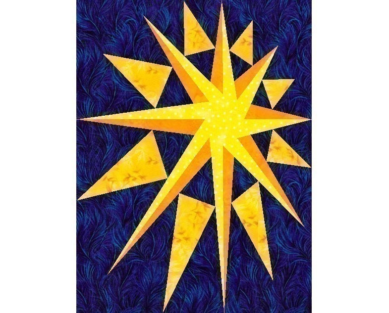 RetroStar - Paper pieced quilt block pattern INSTANT DOWNLOAD PDF