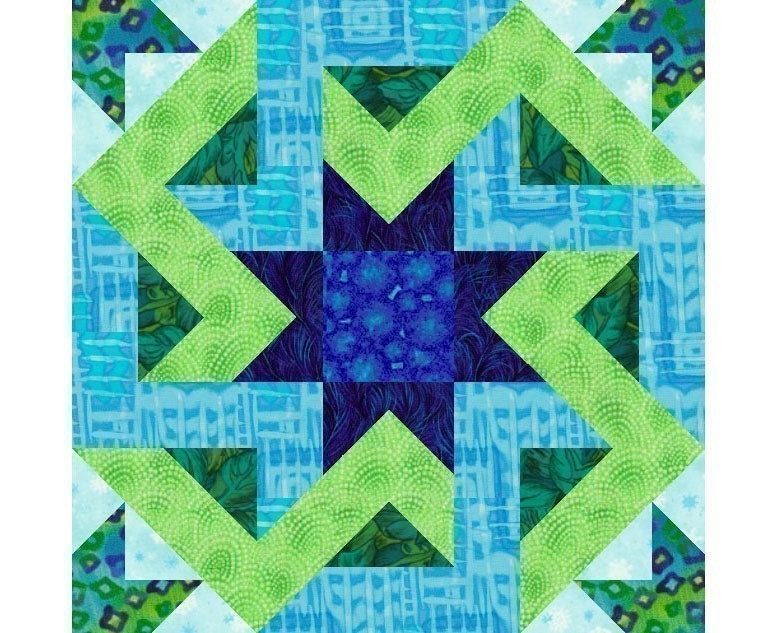 Octagonia paper pieced quilt block pattern INSTANT DOWNLOAD PDF