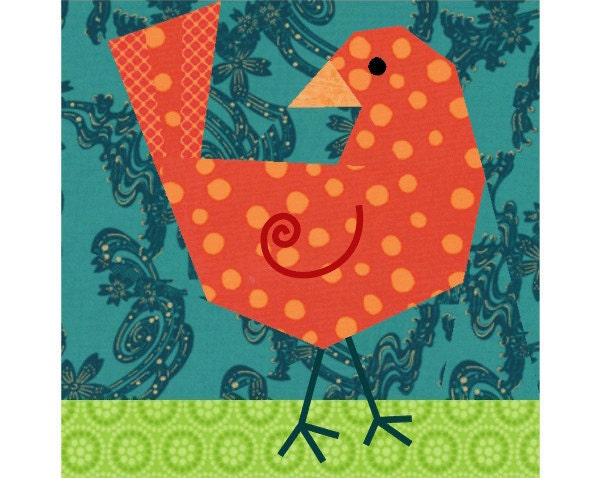 Birdie Bird paper piecing quilt block pattern INSTANT DOWNLOAD PDF