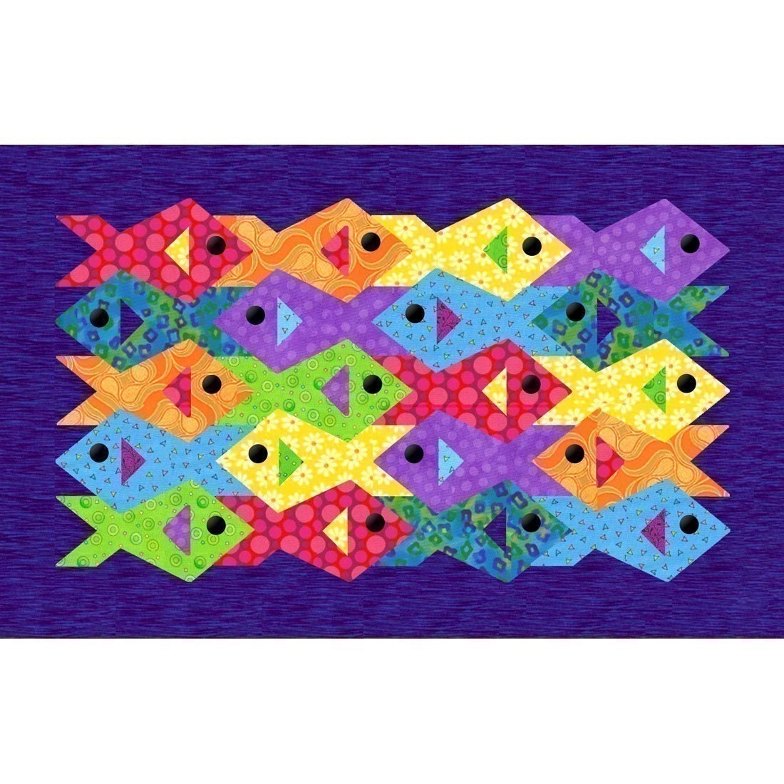 Tessellating Fish - Paper pieced quilt pattern, PDF format