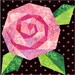 Rosie's Rose - Paper pieced quilt block pattern, PDF format
