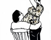 Pregnancy Portrait Woodblock Print