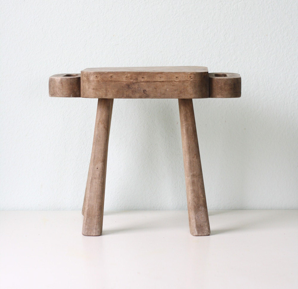 Vintage Wooden Milking Stool
