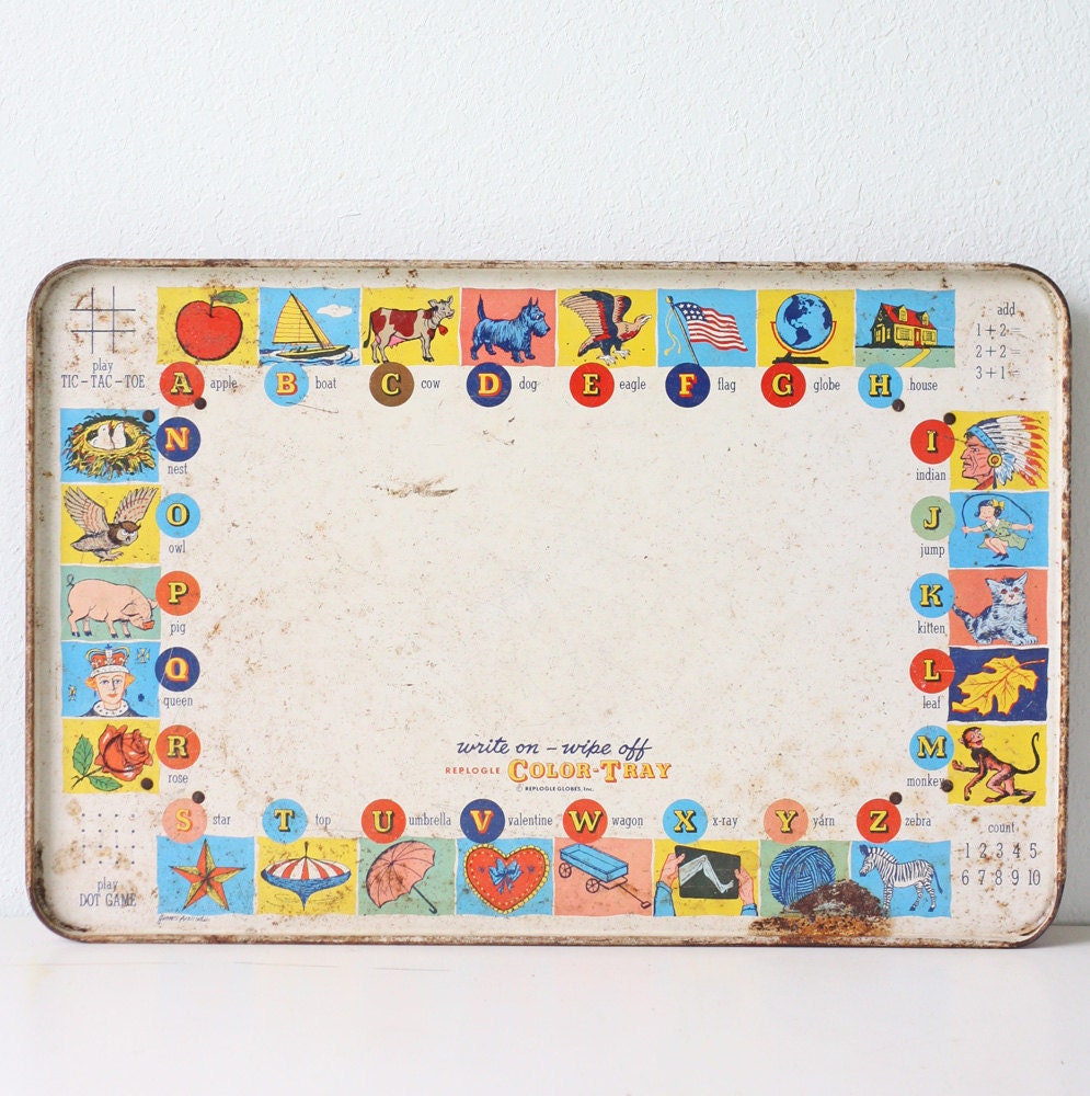 Vintage Alphabet Tray by Replogle Globes