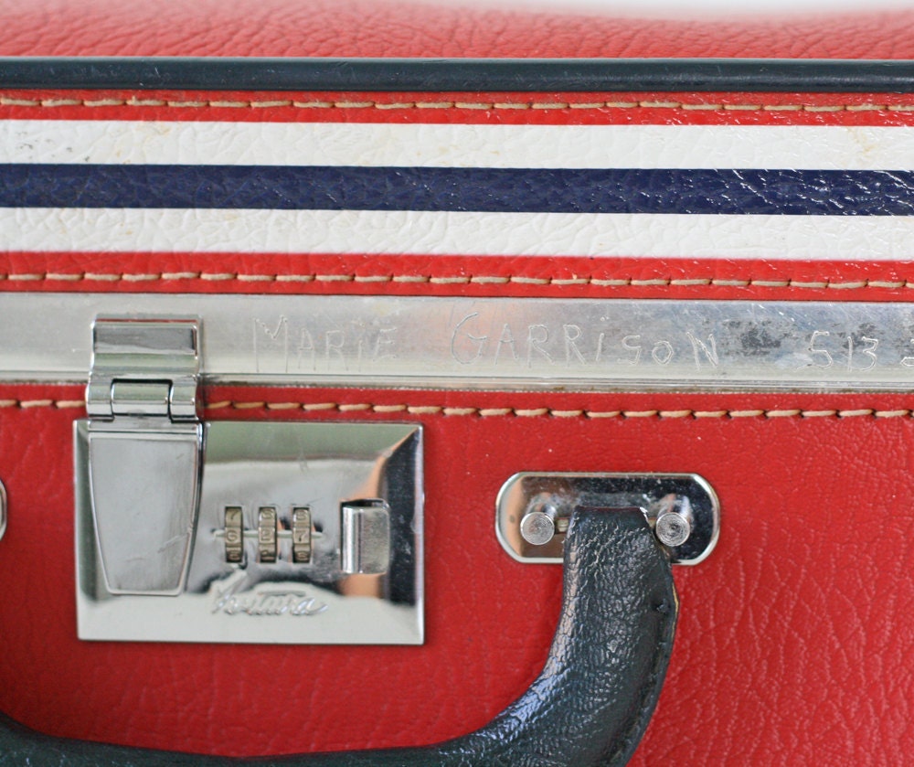Vintage Red Suitcase by Ventura
