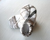 Baby Boy Booties toddler infant newborn slippers shoes Camo Camouflage white trees girl non slip soft soled gift woodsy SWAG