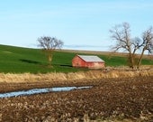 Spring Landscape Red Barn Fine Art Photograph Rustic Home Decor