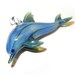 Lampwork Boro Glass Pendant - Focal Bead - Dolphin light blue