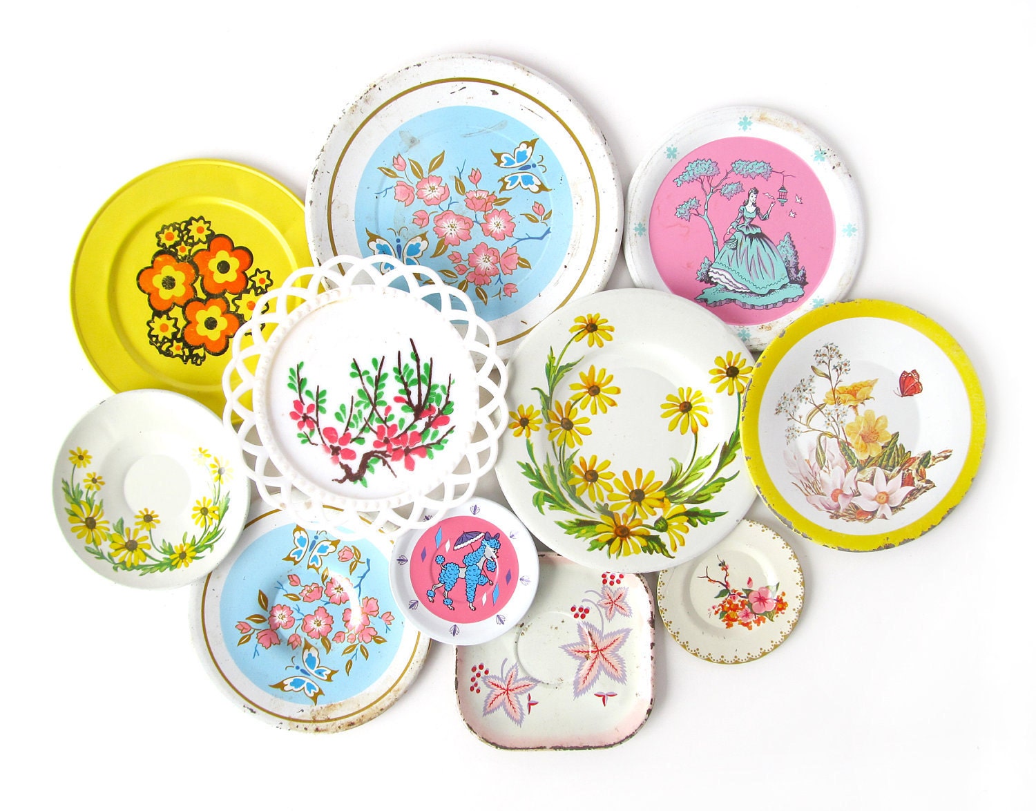 Summer Garden - FLOWER SAUCERS - Instant Collection of Toy Saucers, Set of 11 Pieces