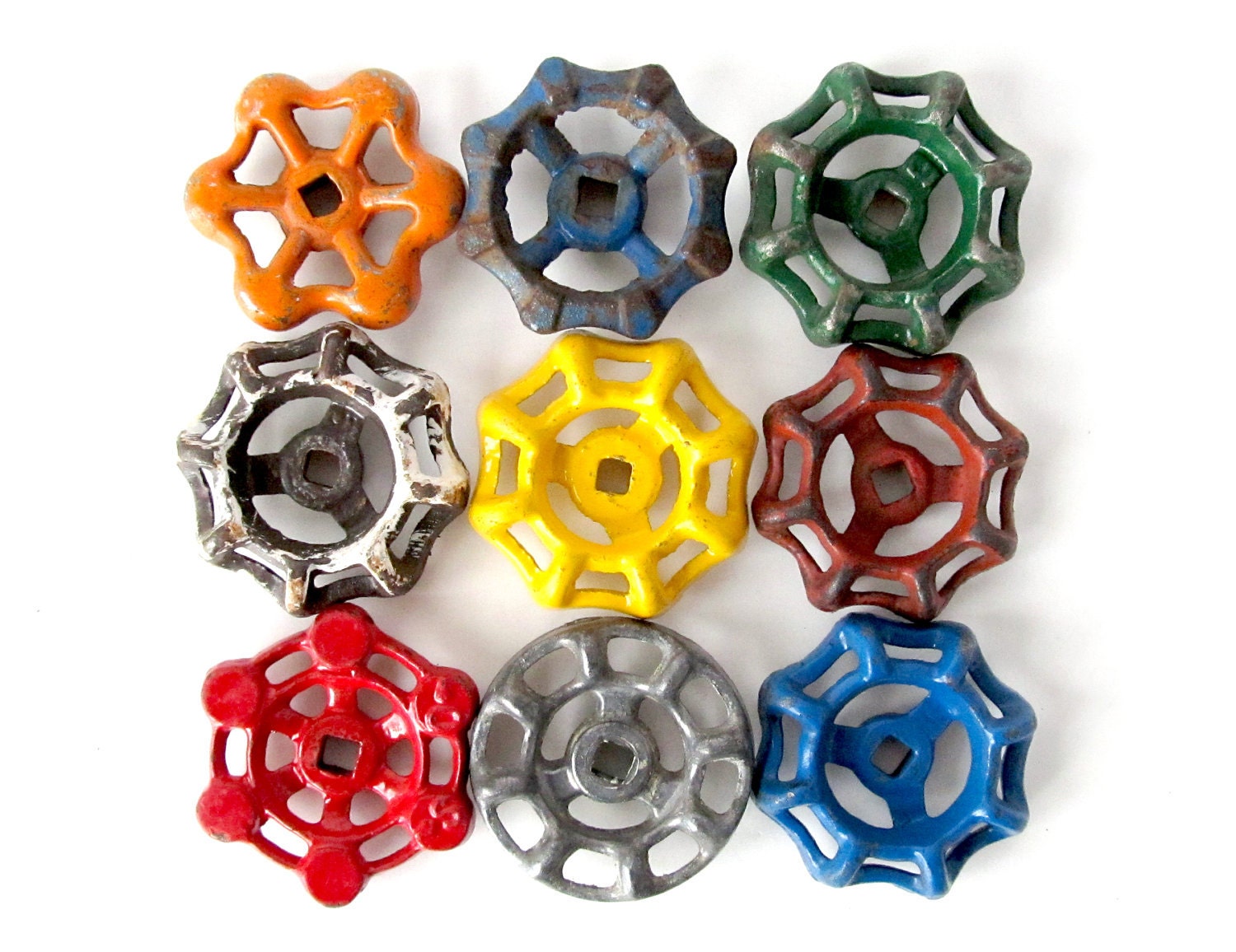 Instant COLLECTION of GARDEN Water Faucet Valve Knobs - Set of 9