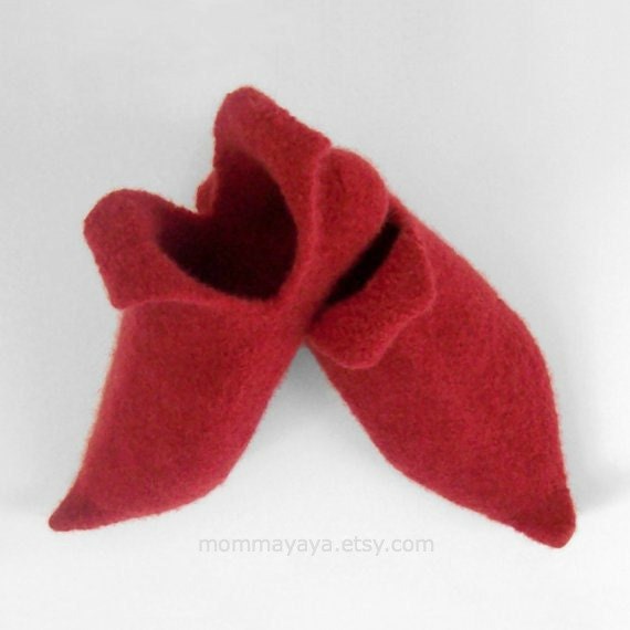 Felted Wool Elf Slippers, Custom Made for Large Adult Sizes (EUR 44 and up)