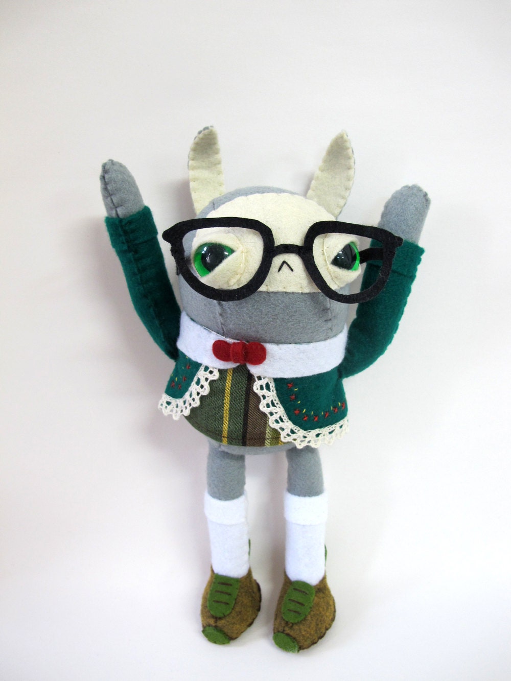 Folksy Nerd Rabbit - Made to Order