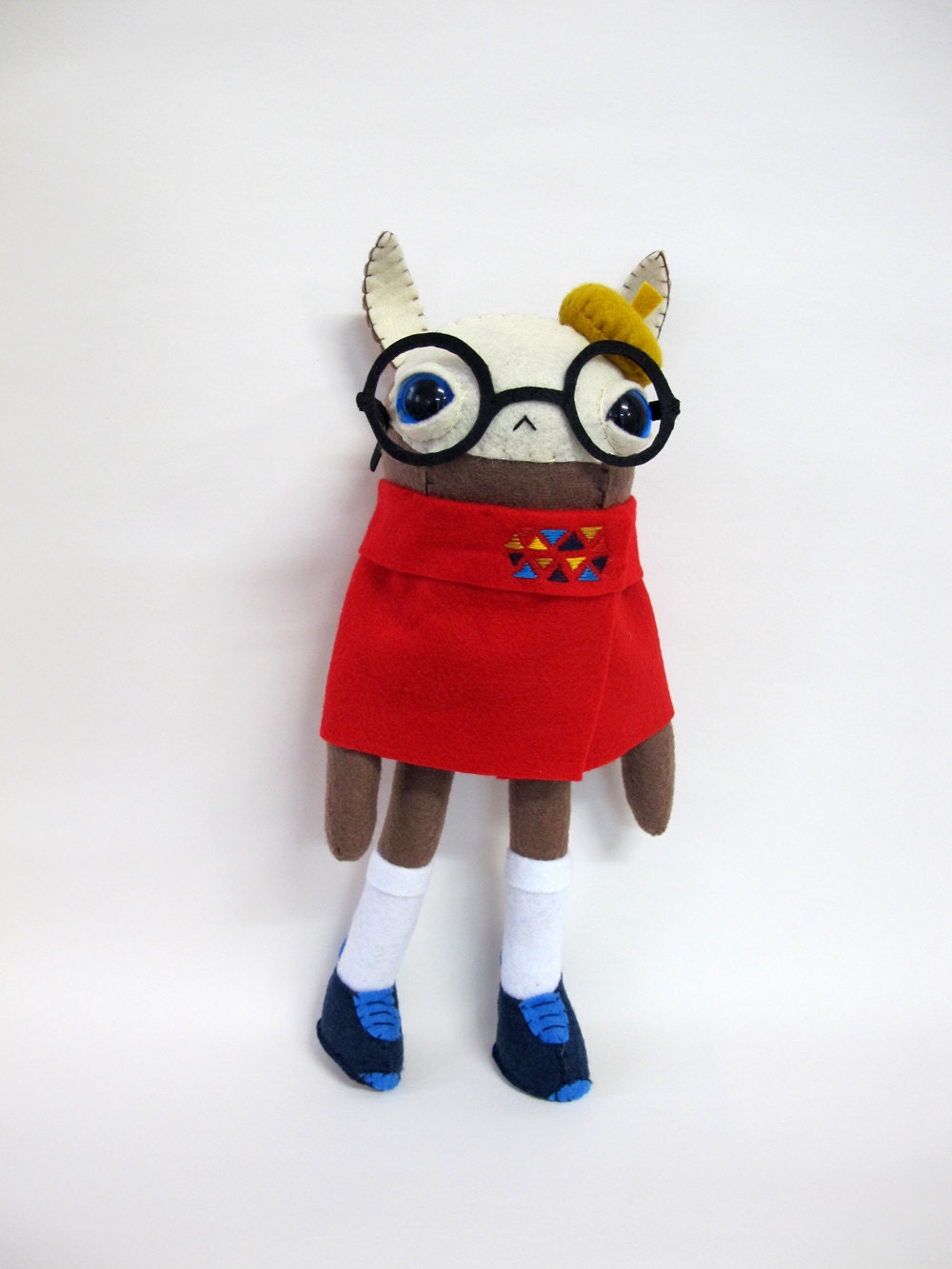 RESERVED FOR gingeryder-- Red-Caped Beatnik Rabbit - Made to Order