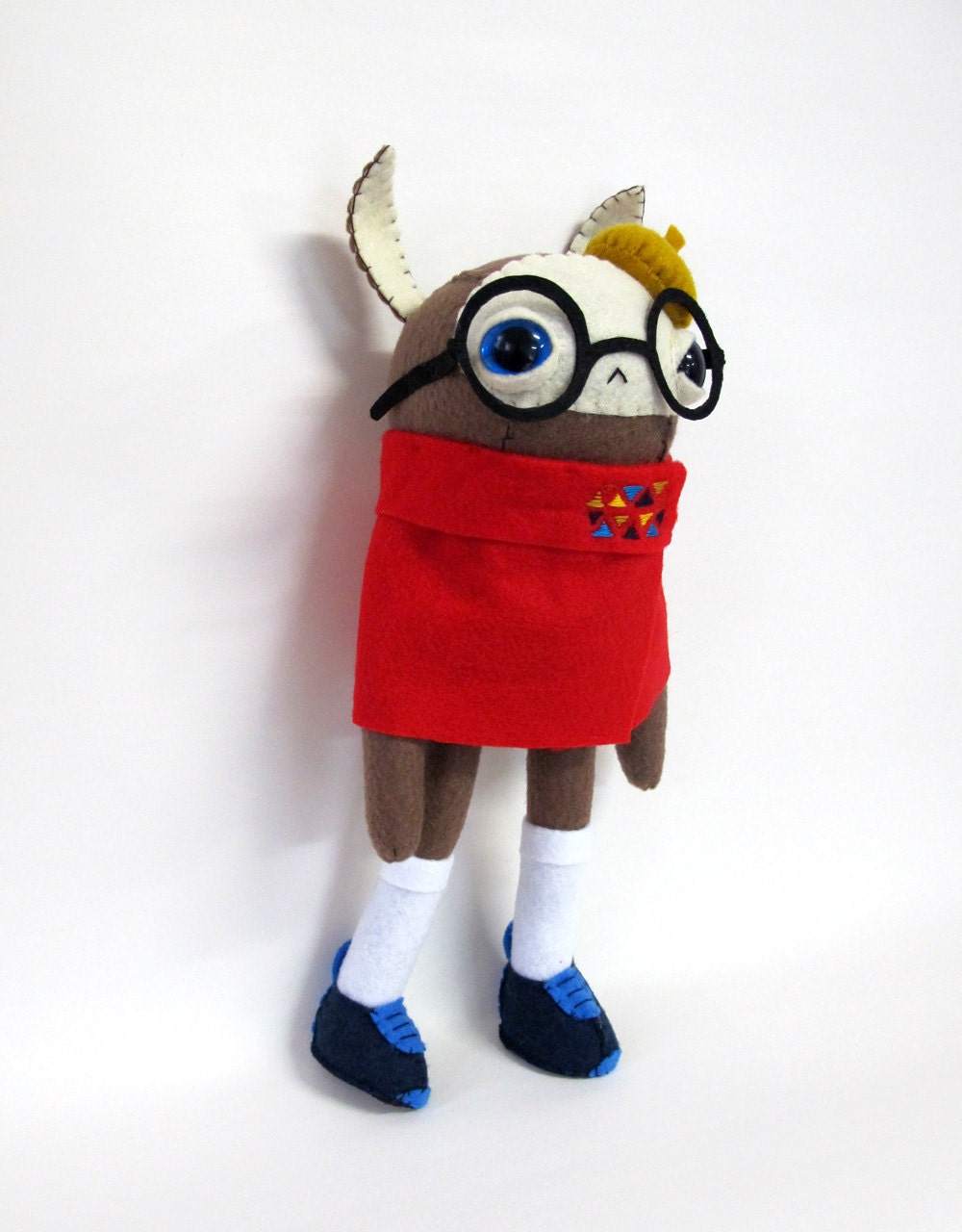 RESERVED FOR gingeryder-- Red-Caped Beatnik Rabbit - Made to Order
