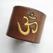 Wide Leather Cuff w AUM - OM - OHM