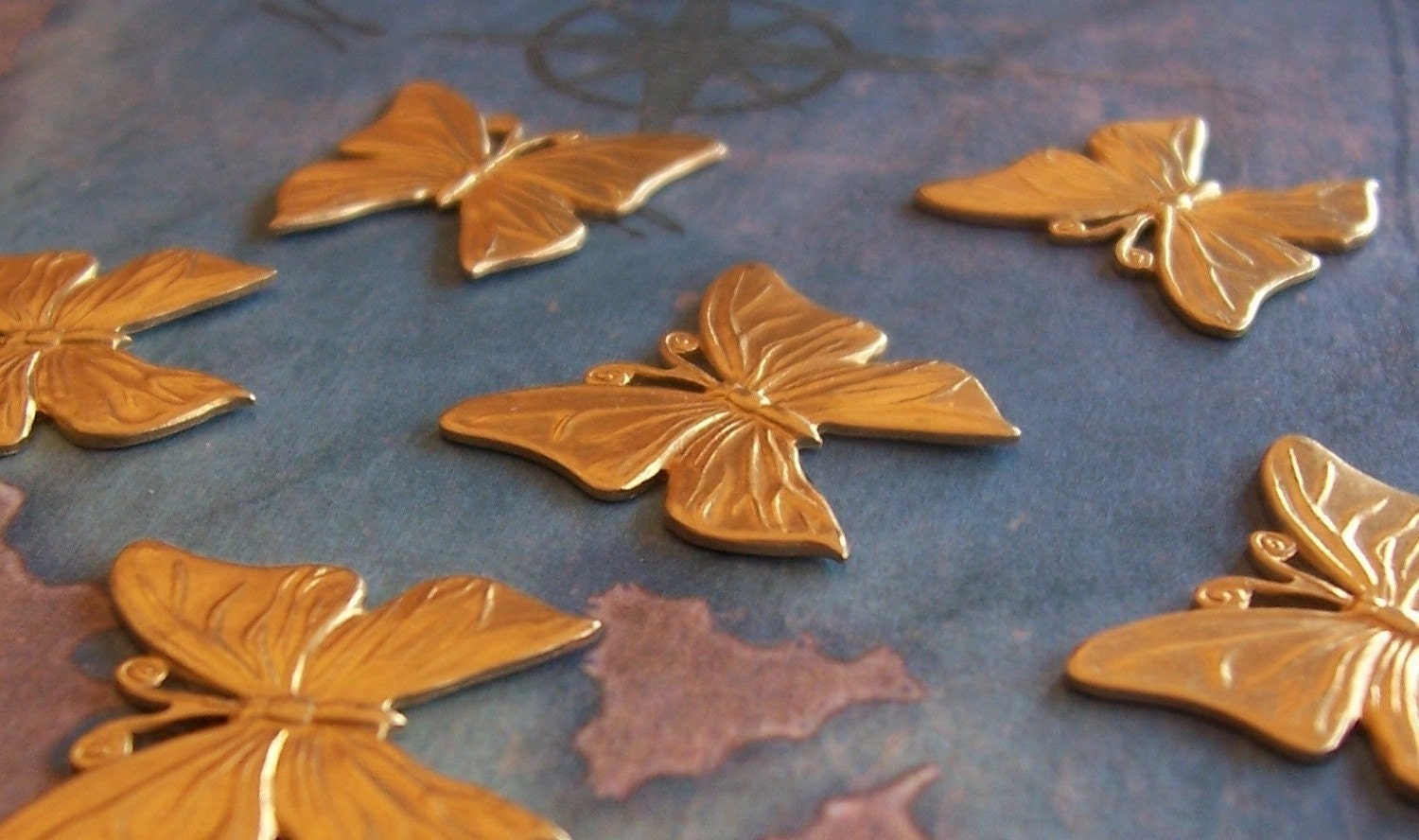 2 PC Brass Small DECO Butterfly Finding - F0135