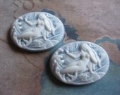 2 PC Mermaid Cameo / Acrylic Resin / 25 x 18mm - QQ15