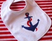 Anchors Away Sailor Baby Bib