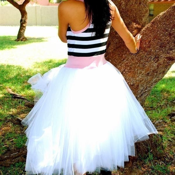 Striped Tulle Party Dress