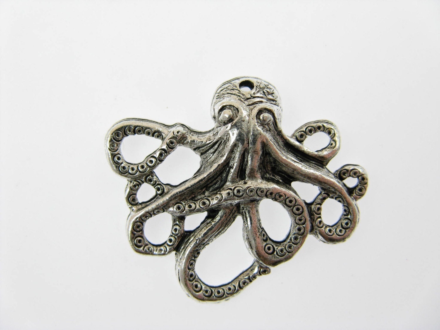 1 Plated Octopus Charm Silvery (CH58A)