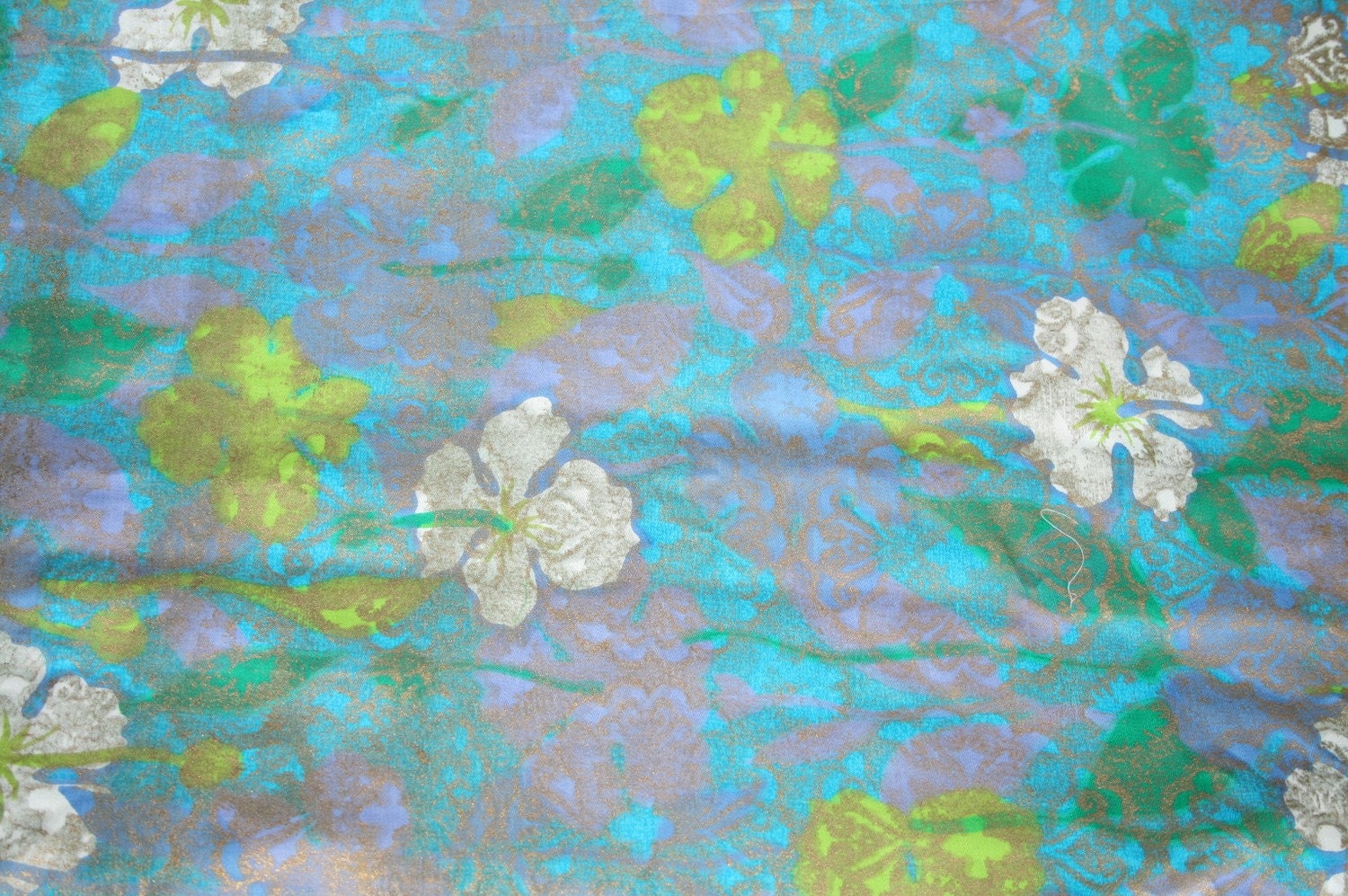 SALE vintage fabric 1961 beautiful colors 3 yards