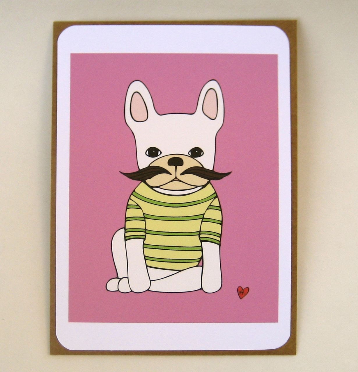 henri incognito - pink and yellow - set of 5 flat cards