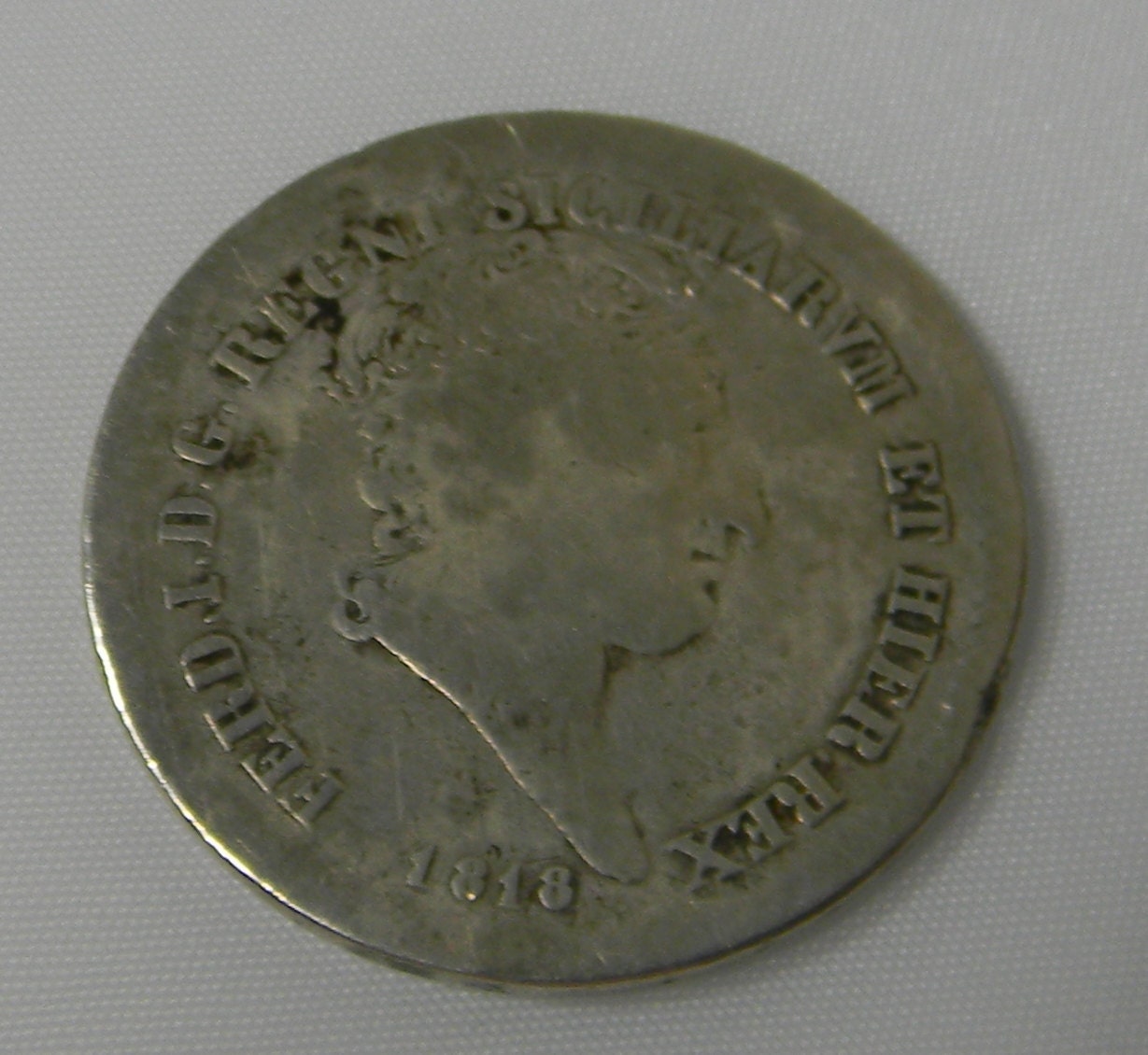Rare Silver Coin - Naples & Sicily. Ferdinand I  60 Grana 1818 -