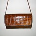Vintage clutch in leather - Carlos Falchi Shoulder bag , alligator pattern