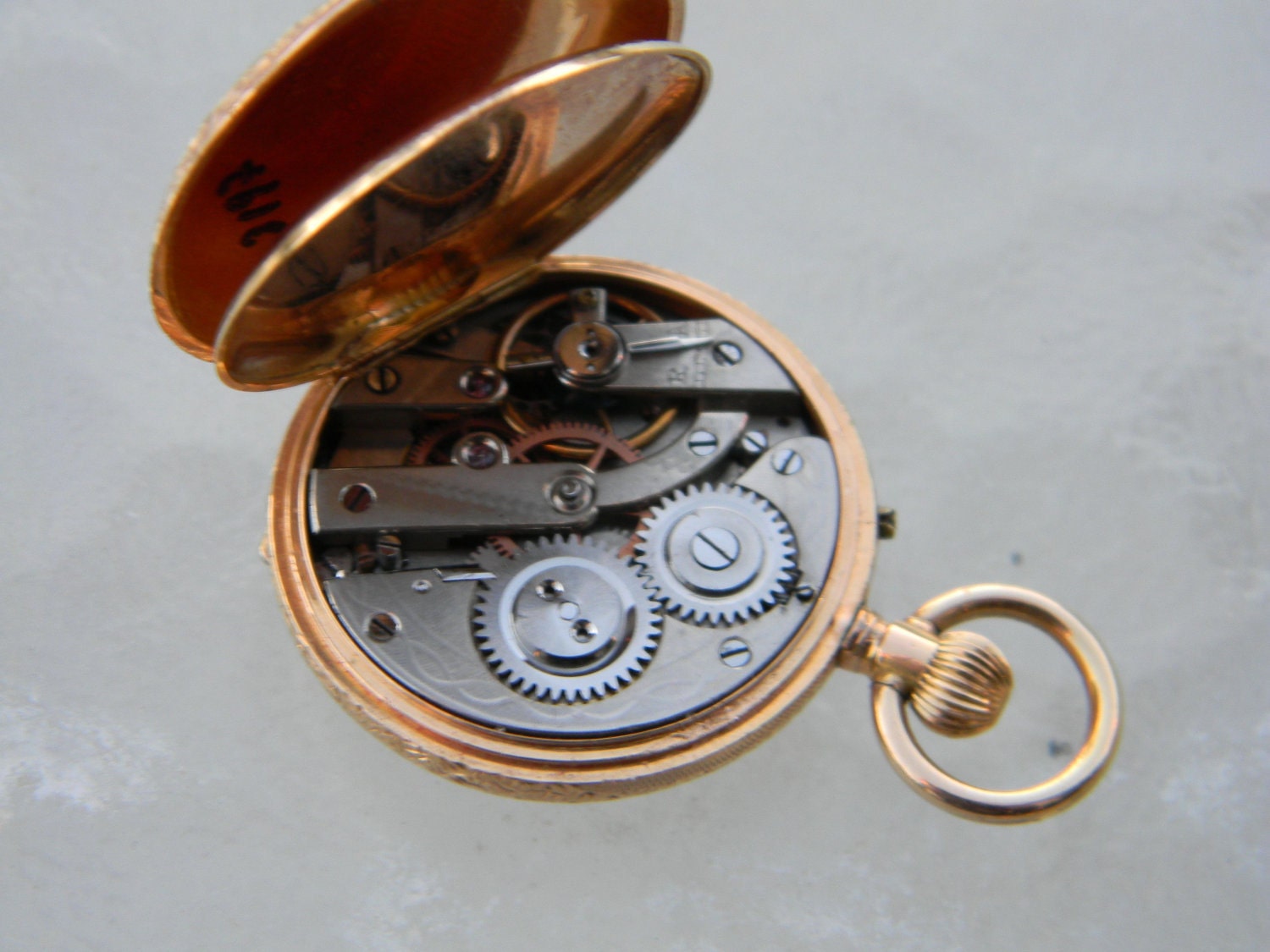 Vintage 18K gold ladies pocket watch dated 1896- Vacheron in original box - Half Hunter