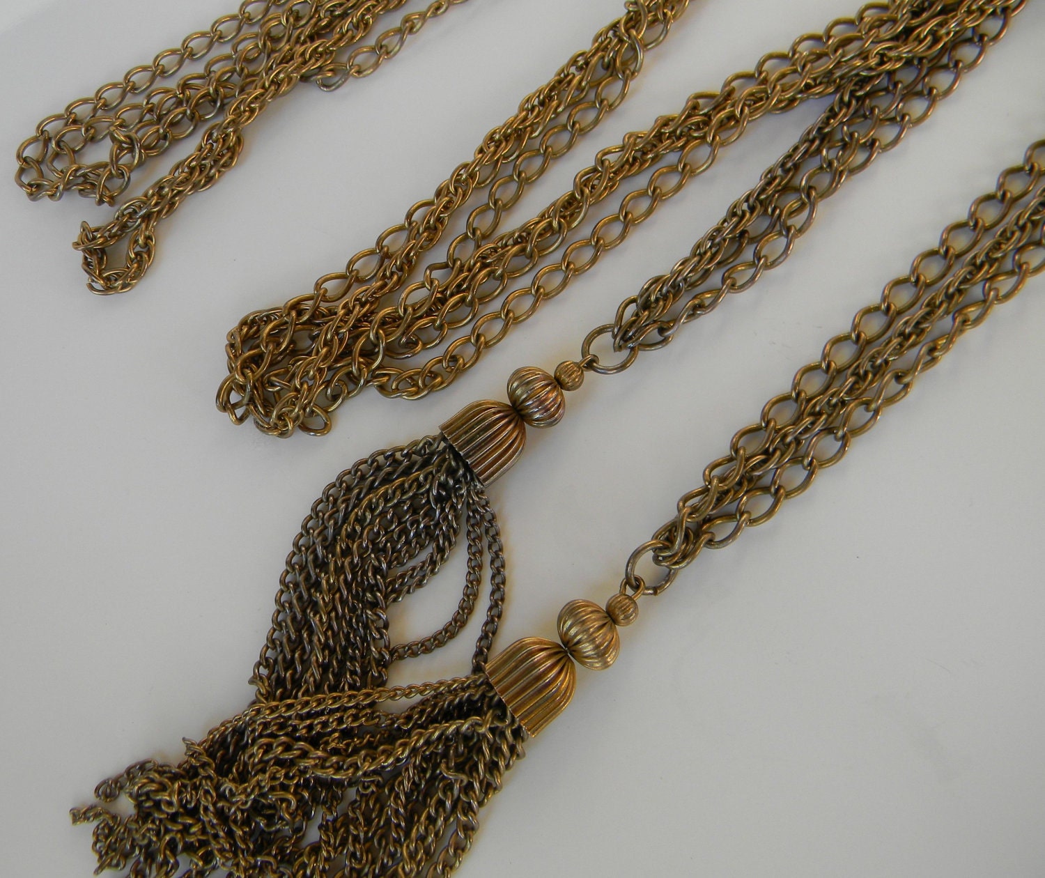 Vintage belt or necklace, chains and tassel