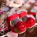 Roses are red Silk rosette Maryjanes-- XOXO