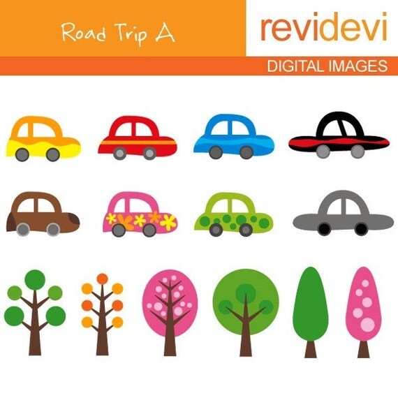 Items similar to Cars clip art.. Road Trip A 07091 Commercial use on Etsy
