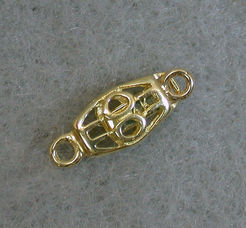 Vintage Jewelry Clasp SOLID 14K GOLD Finding 13mm by EurekaEureka