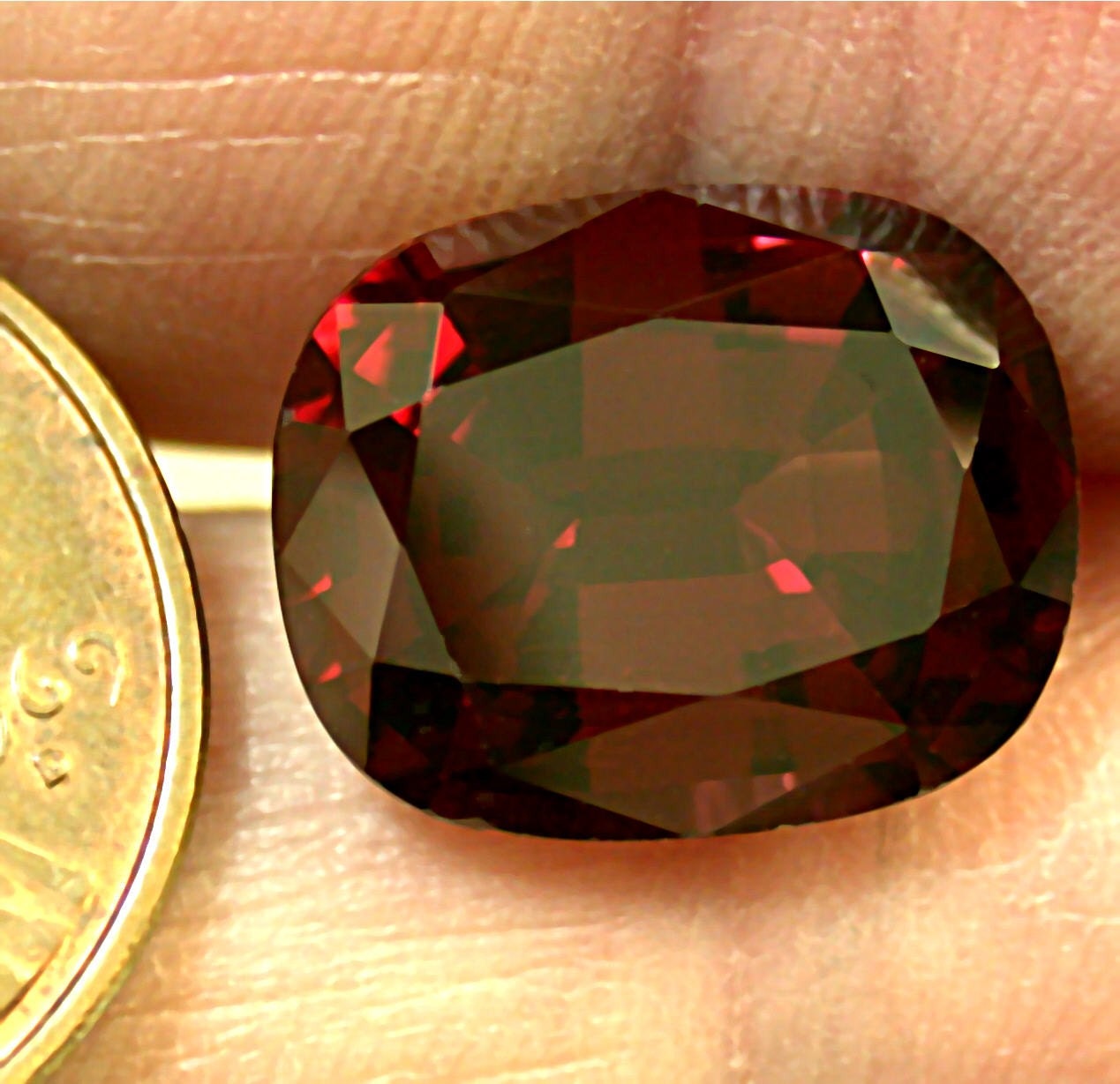 RHODOLITE GARNET Faceted Loose GEMSTONE Antique Cut 8.21cts fg66