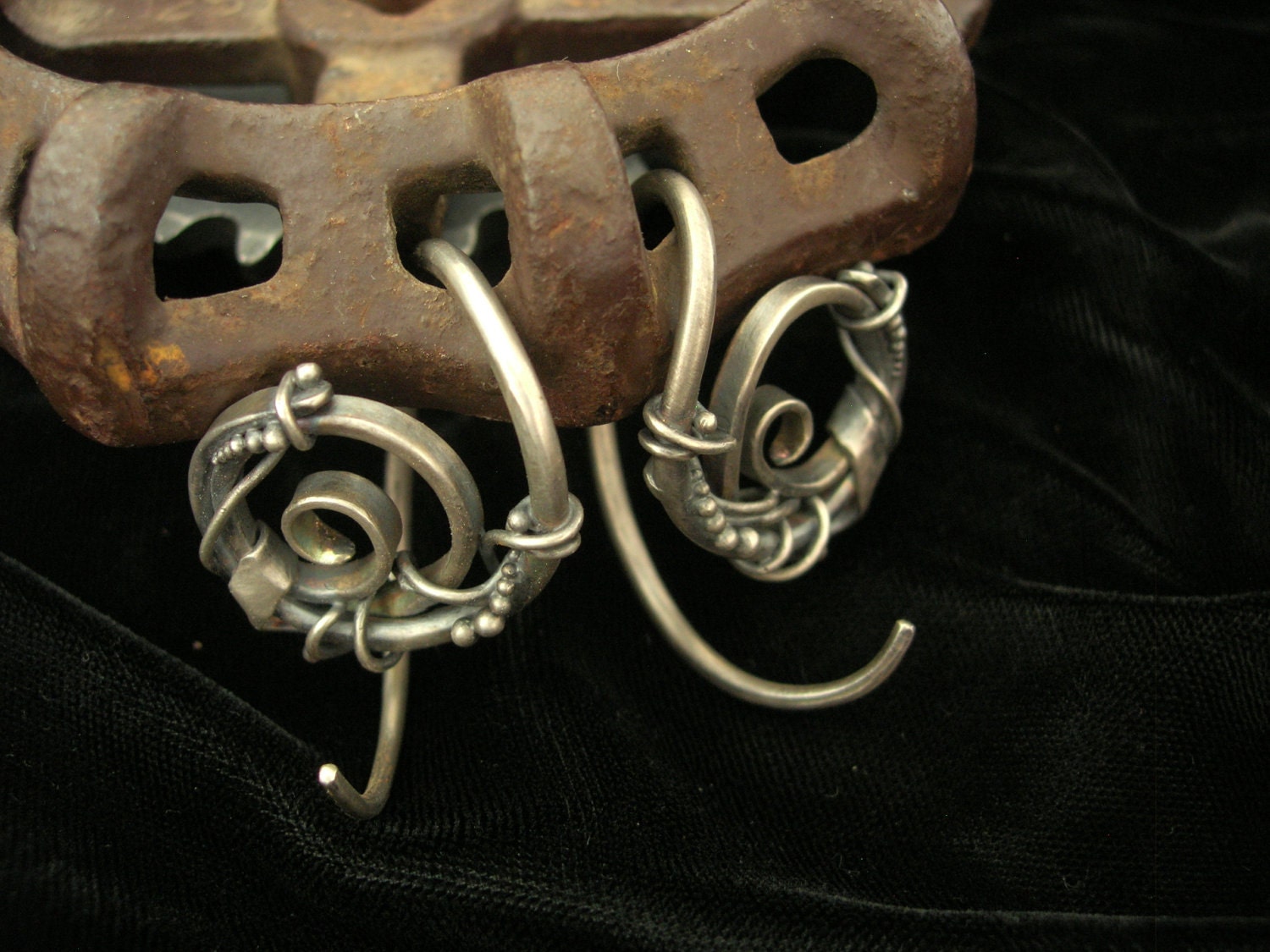 10 gauge wrought earrings