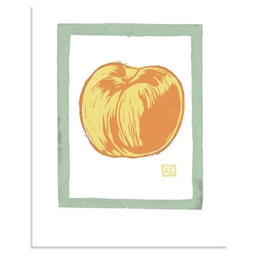Linn's Peach block print reproduction