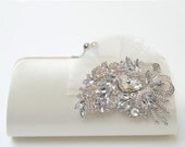 Rhinestone Bridal Clutch in Ivory - Bridesmaid Clutch - Formal Clutch - Rhinestone Clutch - Medium Size - SALE