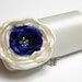 Bridal Clutch or Bridesmaid Clutch - Ivory & Royal Blue - Rhinestones and Pearls - Kisslock Snap Clutch - Somthing Blue Bridal Clutch