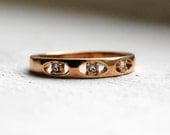 Vintage AVON Rhinestone Cut Out Band Ring
